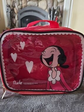 RUDE Red Pink Olive Oyl Vinyl Makep Bag